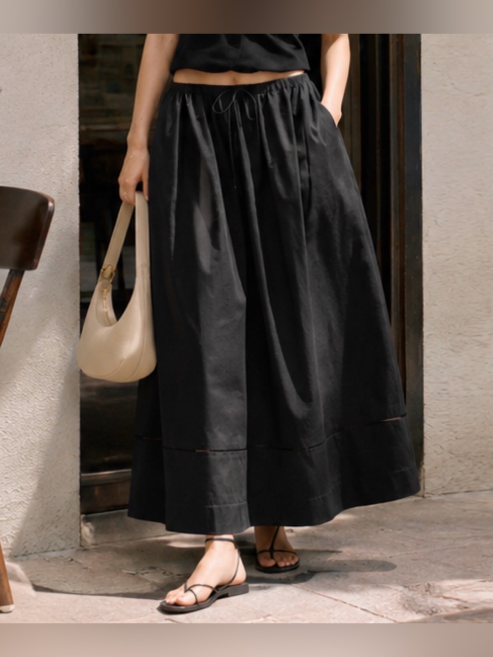 Reformation Cleo Skirt Maxi Skirt black color size S - Picture 1 of 7